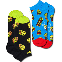 Happy Socks Σετ 2 ζευγάρια κοντές κάλτσες unisex Happy Socks FOD02-9300 Έγχρωμο