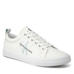 Calvin Klein Jeans Tenisówki Calvin Klein Jeans Vulcanized Laceup Sneaker YM0YM00274 Triple White 0K4