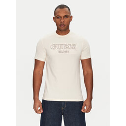 Guess Guess Marškinėliai M5GI07 I3Z14 Écru Slim Fit