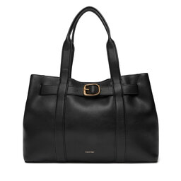 Calvin Klein Handtasche Calvin Klein Buckle Medium Tote LV04F3294G Schwarz