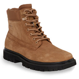 Calvin Klein Jeans Schnürschuhe Calvin Klein Jeans Eva Mid Laceup Boot Suede YM0YM00802 Monks Rob/Black/Orange Pop 0HD