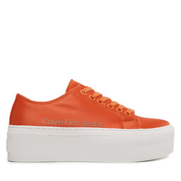 

Снікерcи Calvin Klein Jeans Flatform + Cupsole Satin YW0YW00917 Firecracker 0JG, Оранжевий