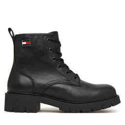 Tommy Jeans Schnürstiefeletten Tommy Jeans Tjw Cleated Lace Up Boots EN0EN03104 Schwarz