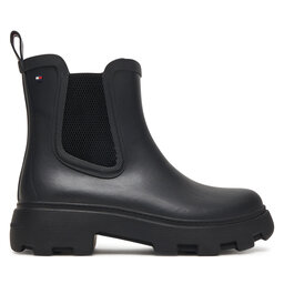 Tommy Hilfiger Gumáky Tommy Hilfiger Flag Ankle Warm Lining FW0FW08974 Čierna