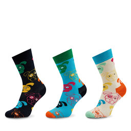 Happy Socks Súprava 3 párov vysokých ponožiek unisex Happy Socks XDOG08-0150 Farebná