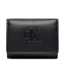 Calvin Klein Mały Portfel Damski Calvin Klein Bold Ck Medium Bifold LV04F1047G Czarny