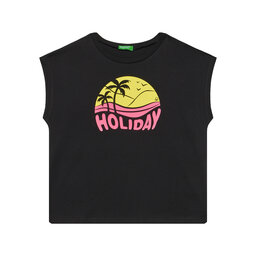 United Colors Of Benetton United Colors Of Benetton Felső 3JERC10PB Fekete Regular Fit