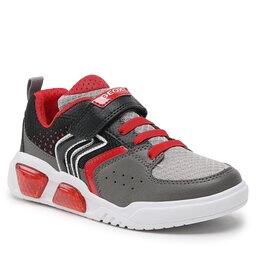 Geox Snīkeri Geox J Illuminus Boy J35GVA011FEC0051 D Grey/Red