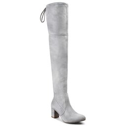 R.Polański Over-knee boots R.Polański 0802 Szary Zamsz