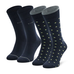 Bugatti 2 pares de calcetines altos para hombre Bugatti 6274 Navy 545