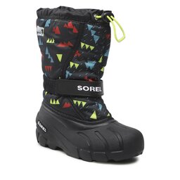 Sorel Μπότες Χιονιού Sorel Youth Flurry Print NY3504 Black/Black 011