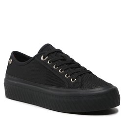 Tommy Hilfiger Sneakers aus Stoff Tommy Hilfiger Platform Vulcanized Sneaker FW0FW07156 Black BDS