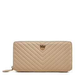 PINKO Didelė Moteriška Piniginė PINKO Ryder Zip Around AI 24-25 PCPL 100250 A0GK Smėlio