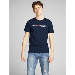 Jack&Jones Jack&Jones Marškinėliai Corp Logo 12137126 Tamsiai mėlyna Slim Fit