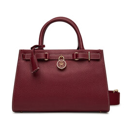 Tommy Hilfiger Handtasche Tommy Hilfiger American Icon Mini Tote Leather AW0AW17188 Dunkelrot