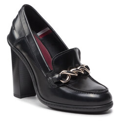 Tommy Hilfiger Félcipő Tommy Hilfiger Twist High Heel Loafer FW0FW06692 Black BDS