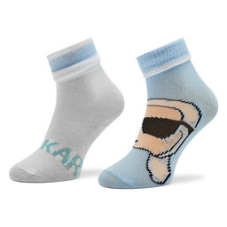 Karl Lagerfeld Kids Zestaw 2 par wysokich skarpet dziecięcych Karl Lagerfeld Kids Z90047 Pale Blue 778