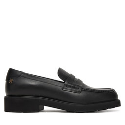 Tommy Hilfiger Slipper Tommy Hilfiger Elettra Penny Leather FW0FW09360 Schwarz
