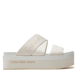 Calvin Klein Jeans Chanclas Calvin Klein Jeans Flatform Sandal Webbing In Mr YW0YW01361 Blanco