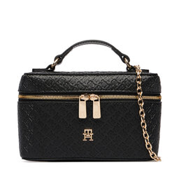 Tommy Hilfiger Handtasche Tommy Hilfiger Th Icon Chain Vanity Bag Mono AW0AW19021 Schwarz