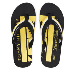 Tommy Hilfiger Zehentrenner Tommy Hilfiger Patch Hilfiger Beach Sandal FM0FM05903 Schwarz