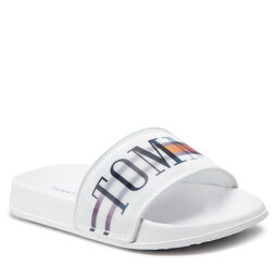Tommy Hilfiger Ciabatte Tommy Hilfiger Holographic Pool Slide T3B0-32276-1172 M White 100