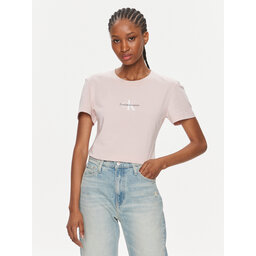 Calvin Klein Jeans Calvin Klein Jeans Marškinėliai Monologo Slim Tee J20J222564 Rožinė Slim Fit