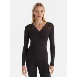Ysabel Mora Ysabel Mora Pyjama-Bluse 19487 Schwarz Slim Fit