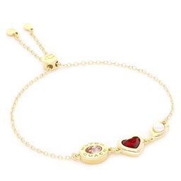 

Браслет Coach C Stn Hrt Sldr Brc CG186 Gold/Red, Золотий