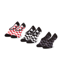 Vans 3er-Set Herren Sneakersocken Vans Classic Super No VN000XTTRLM1 Show Red/White Check