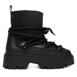 Tommy Hilfiger Stivali da neve Tommy Hilfiger Real Shearling Laceup Snowboot FW0FW08996 Nero