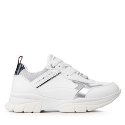 

Снікерcи Tommy Hilfiger Low Cut Lace-Up Sneaker T3A4-32162-0196 S White/Silver/Blu Y955, Білий
