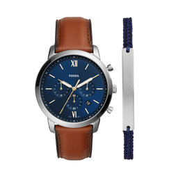 Fossil Uhr Fossil Neutra Chrono FS5708SET Navy/Brown