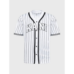 Karl Kani Karl Kani T-Shirt Serif Pinstripe Baseball 6033361 Λευκό Relaxed Fit