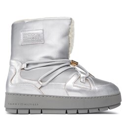 Tommy Hilfiger Śniegowce Tommy Hilfiger Tommy Essential Silver Snowboot FW0FW07506 Szary