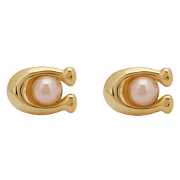 Coach Ohrringe Coach Pearl Signature C Stud Earrings 37341922GLD651 Goldfarben