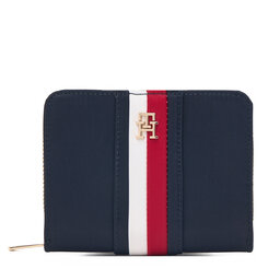 Tommy Hilfiger Geldbörse Tommy Hilfiger Th Icon Med Za W/Flap Nylon Corp AW0AW19164 Dunkelblau