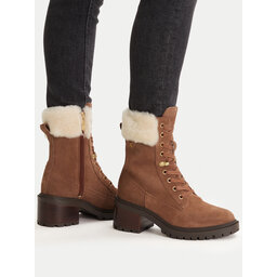 Tommy Hilfiger Schnürschuhe Tommy Hilfiger Th Shearling Lace Up Boot FW0FW08999 Braun