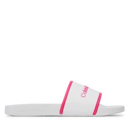 

Шльопанці Calvin Klein Jeans Institutional Slide YW0YW00594 White/Raspberry Sorbet 01W, Білий