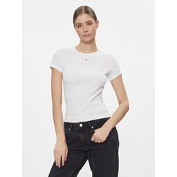 Tommy Jeans Tommy Jeans Majica Essential DW0DW17383 Bela Slim Fit