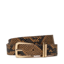 Tommy Hilfiger Dámský pásek Tommy Hilfiger Luxe Python AW0AW16610 Hnědá