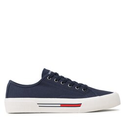 Tommy Jeans Sneakers aus Stoff Tommy Jeans Canvas Sneaker EM0EM01299 Dunkelblau