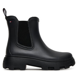 Tommy Hilfiger Gumáky Tommy Hilfiger Rubber Flag Cleated FW0FW08637 Čierna