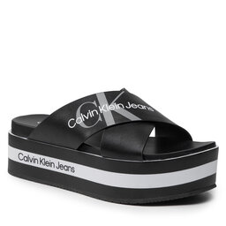Calvin Klein Jeans Chanclas Calvin Klein Jeans Flatform Sandal Crisscross YW0YW00562 Black BDS