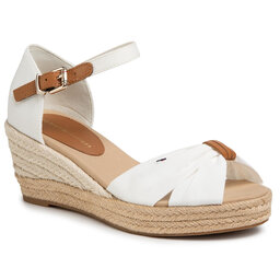 Tommy Hilfiger Espadrilles Tommy Hilfiger Basic Opened Toe Mid Wedge FW0FW04785 Ivory YBI
