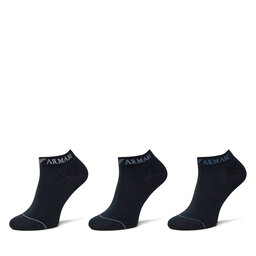 Emporio Armani Set 3 parov moških nizkih nogavic Emporio Armani EM000550 AF12276 MB154 Mornarsko modra