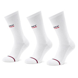 Tommy Jeans Sada 3 párů vysokých ponožek unisex Tommy Jeans 701221224 White 001