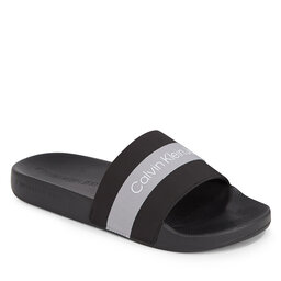 Calvin Klein Jeans Sandaler och Slip-ons Calvin Klein Jeans Slide Printed Logo Web YW0YW01244 Black/Formal Grey/Bright White BEH