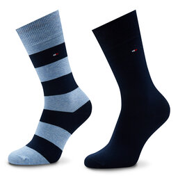 Tommy Hilfiger Set de 2 perechi de șosete lungi pentru bărbați Tommy Hilfiger 342021001 Light Blue Melange 089