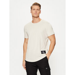Calvin Klein Jeans Calvin Klein Jeans Camiseta Badge Turn Up Sleeve J30J323482 Écru Regular Fit